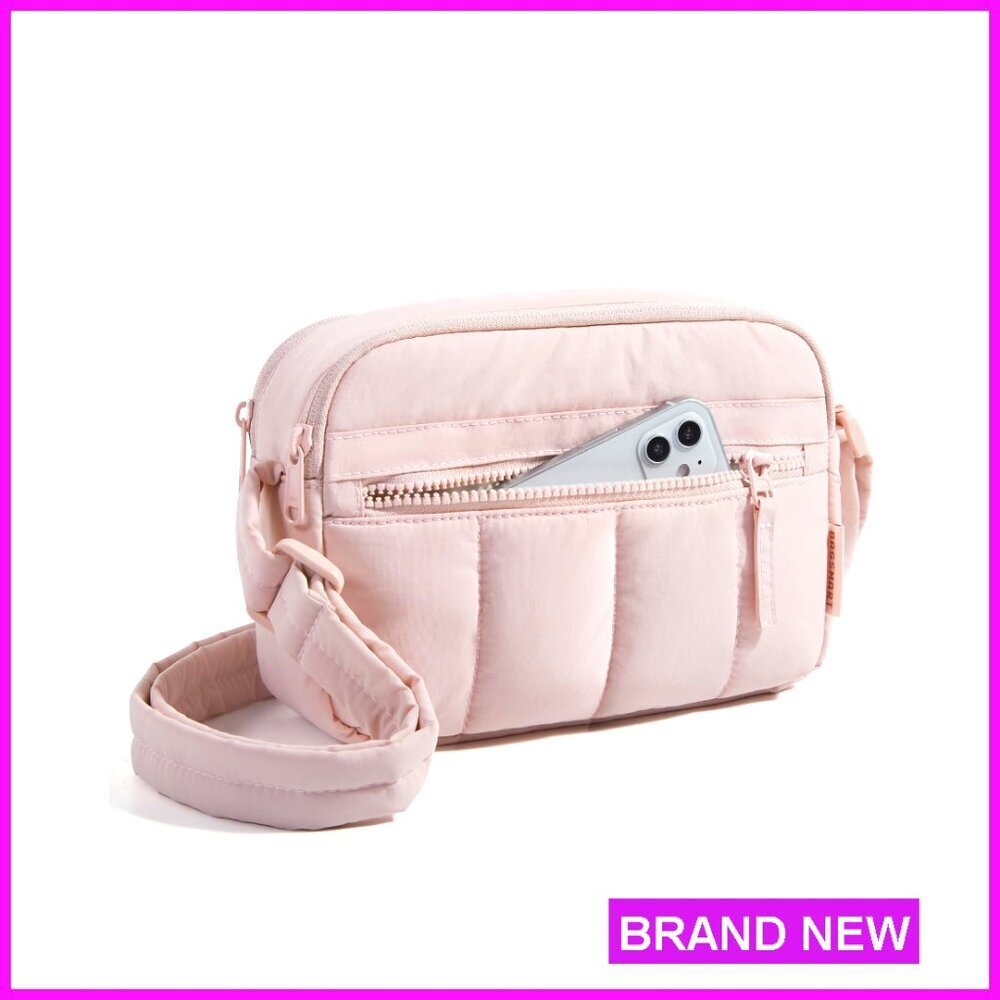 Mini Crossbody Purse with RFID Blocking, Puffy Nylon Travel Bag
